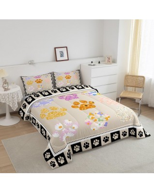 Castle Fairy Dog Paw Print Quilt Set