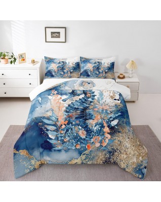 Sea Shell Plant Coral Decorative Bed Cover Set