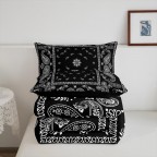 Vintage black and grey graffiti bedspread set